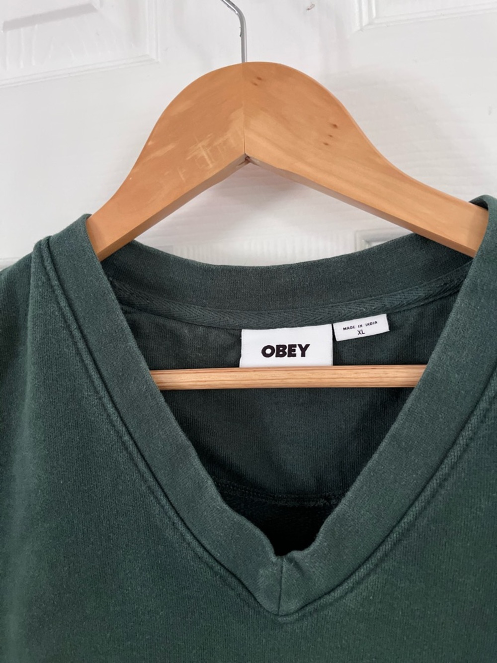 Obey Dark Green Sweatshirt Vest Size XL - Picture 3 of 5